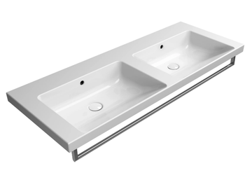 NORM 125X50 DB - Double rectangular ceramic washbasin by GSI ceramica - view 2